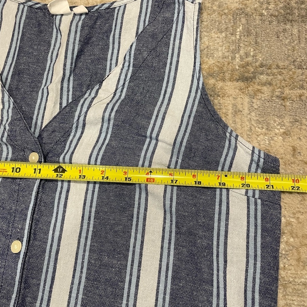 GAP Linen Blend Blue & White Stripe Shift Dress, Size Large EUC Summer Comfort - Picture 7 of 7